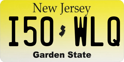 NJ license plate I50WLQ