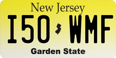 NJ license plate I50WMF