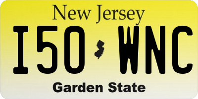 NJ license plate I50WNC