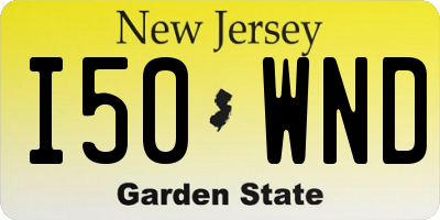 NJ license plate I50WND
