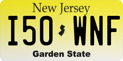 NJ license plate I50WNF
