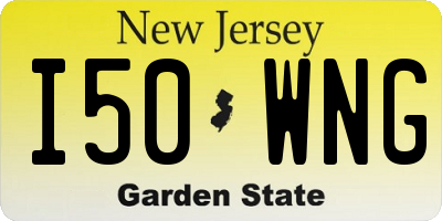 NJ license plate I50WNG