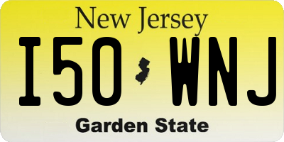 NJ license plate I50WNJ