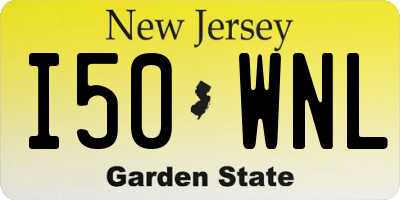 NJ license plate I50WNL