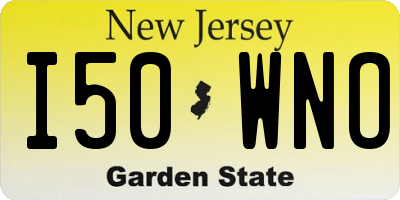 NJ license plate I50WNO