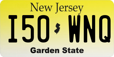 NJ license plate I50WNQ