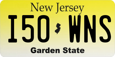 NJ license plate I50WNS