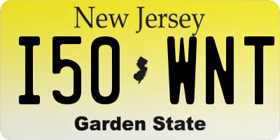 NJ license plate I50WNT