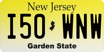 NJ license plate I50WNW