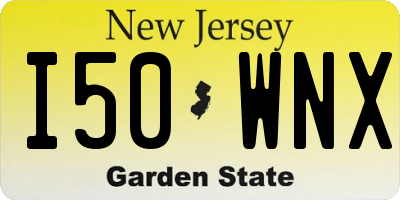 NJ license plate I50WNX