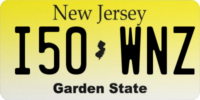 NJ license plate I50WNZ