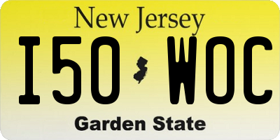 NJ license plate I50WOC
