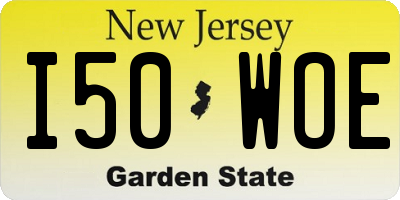 NJ license plate I50WOE