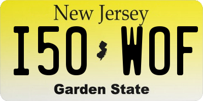 NJ license plate I50WOF