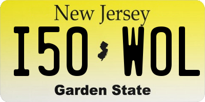 NJ license plate I50WOL