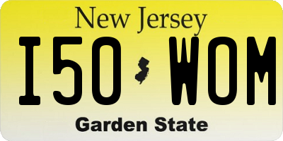 NJ license plate I50WOM
