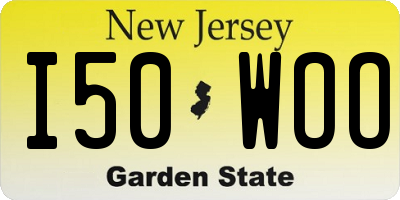 NJ license plate I50WOO