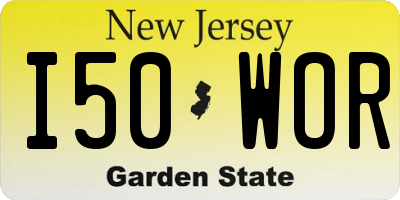 NJ license plate I50WOR
