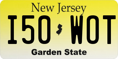 NJ license plate I50WOT