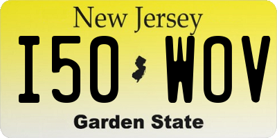 NJ license plate I50WOV