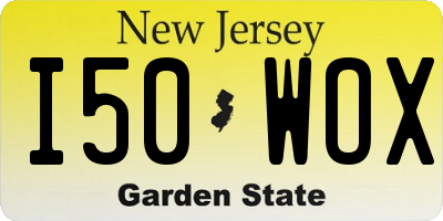 NJ license plate I50WOX