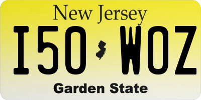 NJ license plate I50WOZ