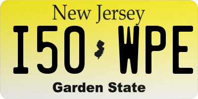 NJ license plate I50WPE