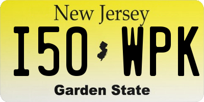 NJ license plate I50WPK