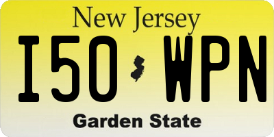 NJ license plate I50WPN