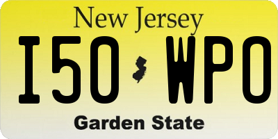 NJ license plate I50WPO
