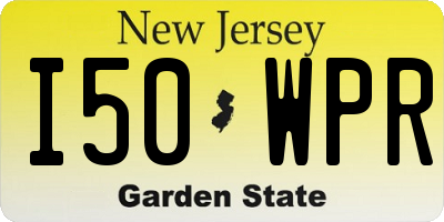 NJ license plate I50WPR