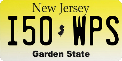 NJ license plate I50WPS