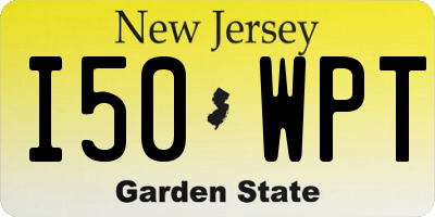 NJ license plate I50WPT