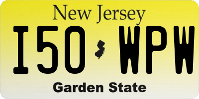 NJ license plate I50WPW