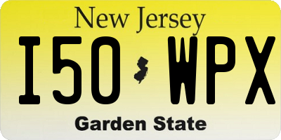 NJ license plate I50WPX