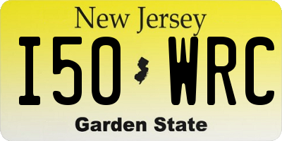 NJ license plate I50WRC