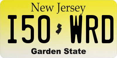NJ license plate I50WRD