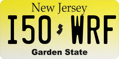 NJ license plate I50WRF