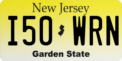 NJ license plate I50WRN