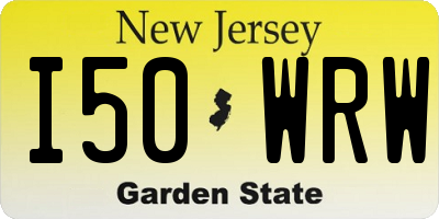 NJ license plate I50WRW