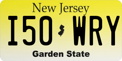 NJ license plate I50WRY