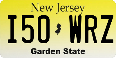 NJ license plate I50WRZ