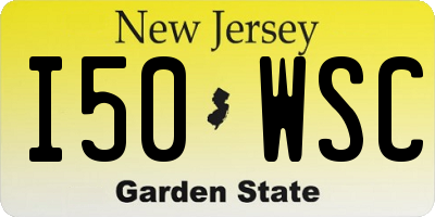NJ license plate I50WSC