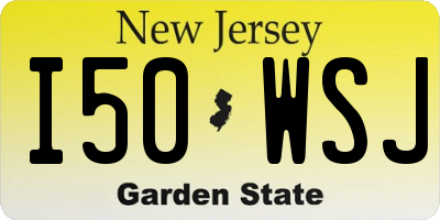 NJ license plate I50WSJ