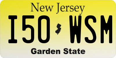 NJ license plate I50WSM