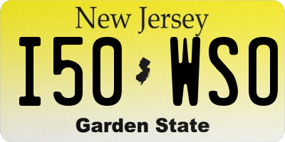NJ license plate I50WSO