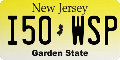 NJ license plate I50WSP