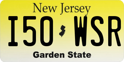 NJ license plate I50WSR