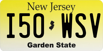 NJ license plate I50WSV