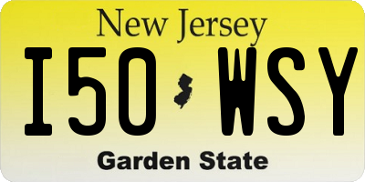 NJ license plate I50WSY